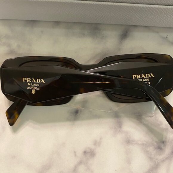 Prada PR17WS 1AB5S0 49MM Black/Dark Grey Rectangular Sunglasses for Women - Picture 5 of 6